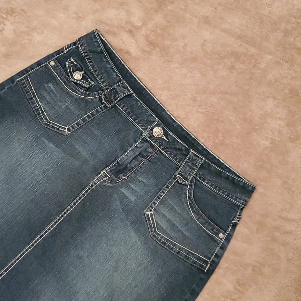 VSH JEANS women's size 12 denim midi skirt